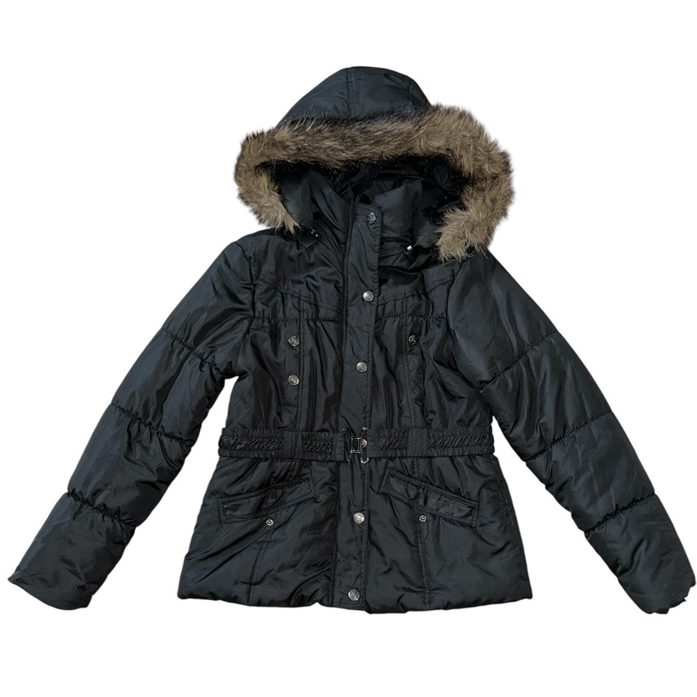 Dollhouse Faux Fur Trimmed Hooded Puffer Jacket Coat